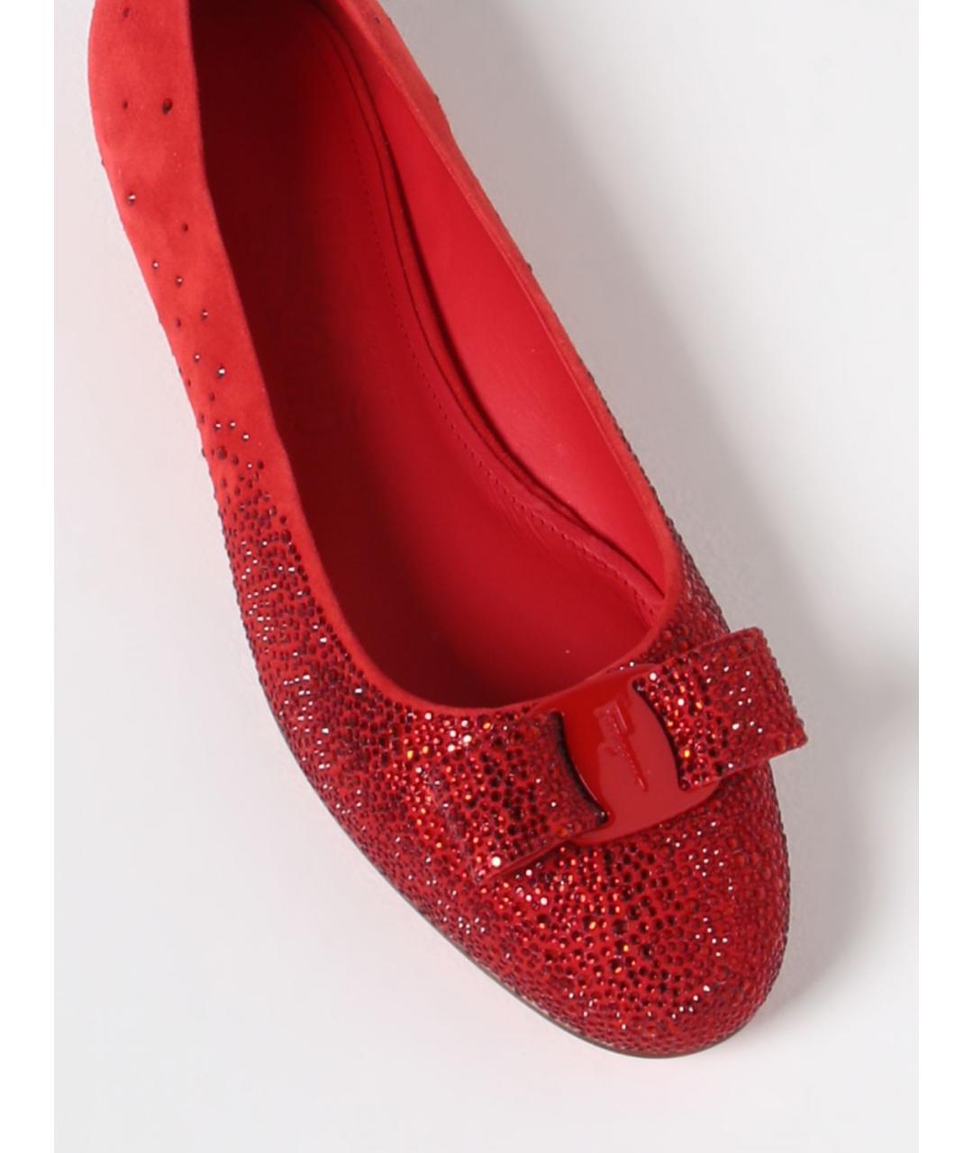FERRAGAMO Красные балетки, фото 4