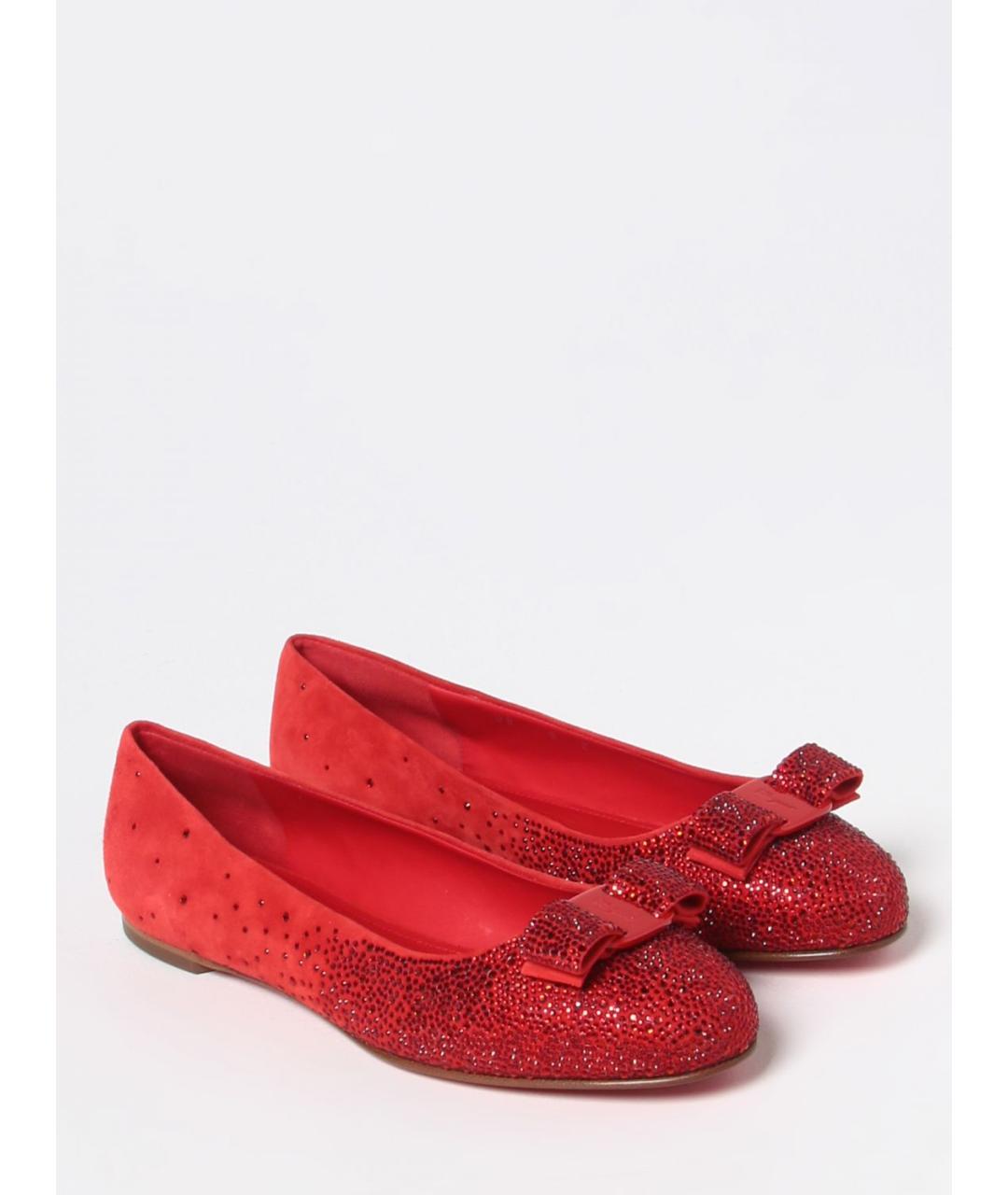 FERRAGAMO Красные балетки, фото 2