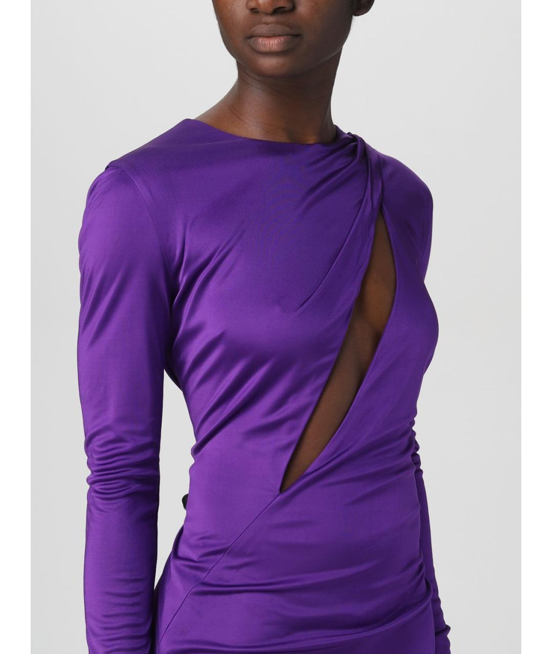 VERSACE Фиолетовое вискозное платье, фото 4