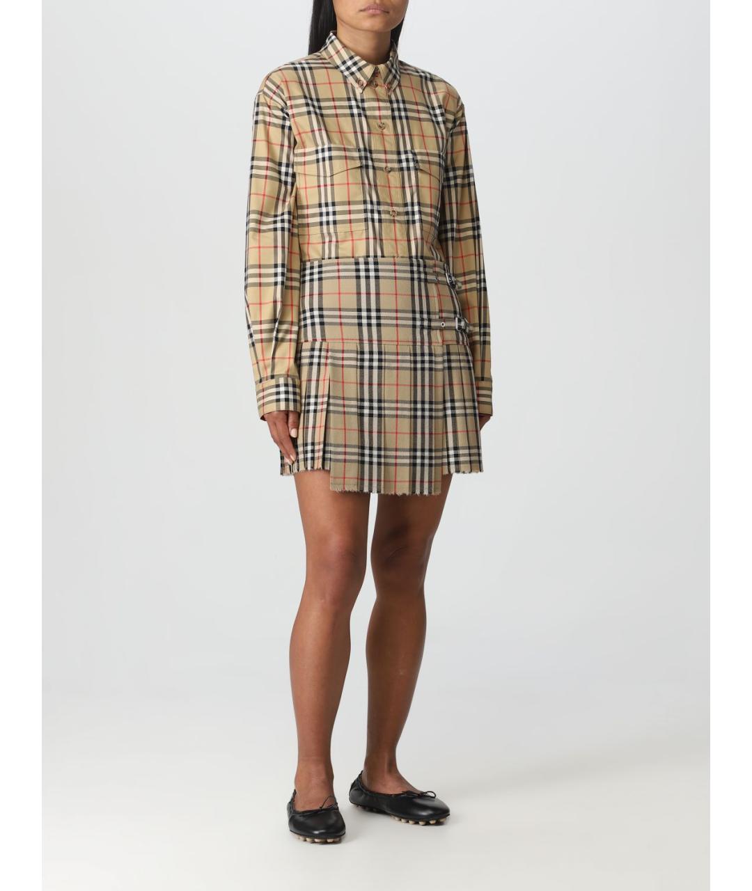 BURBERRY Бежевая юбка мини, фото 3