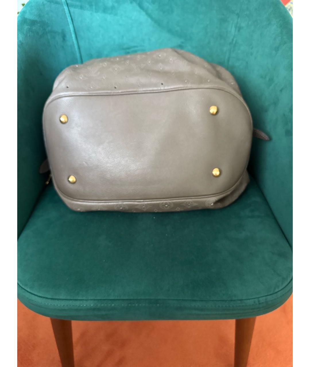LOUIS VUITTON Хаки кожаная сумка тоут, фото 6