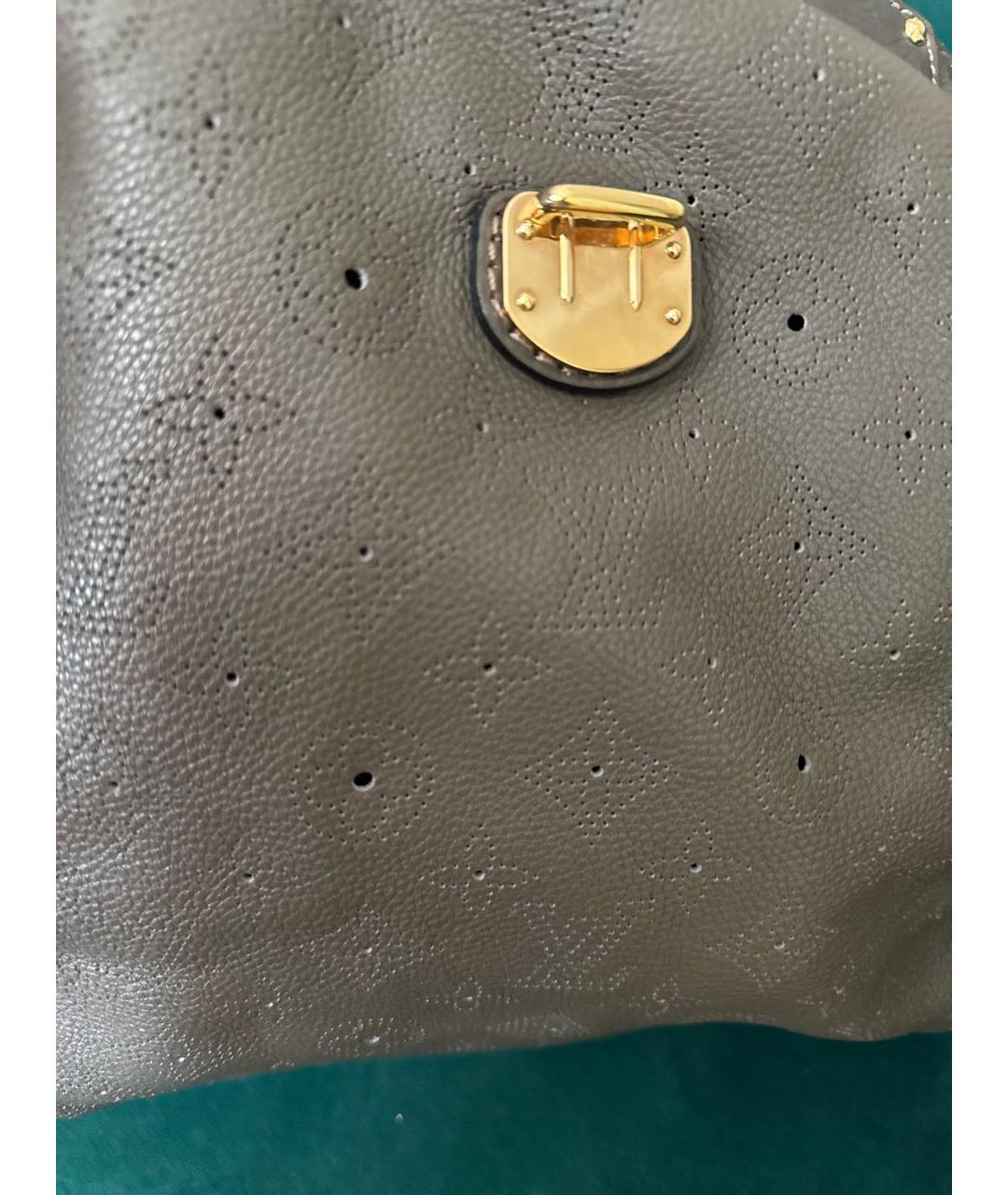 LOUIS VUITTON Хаки кожаная сумка тоут, фото 5