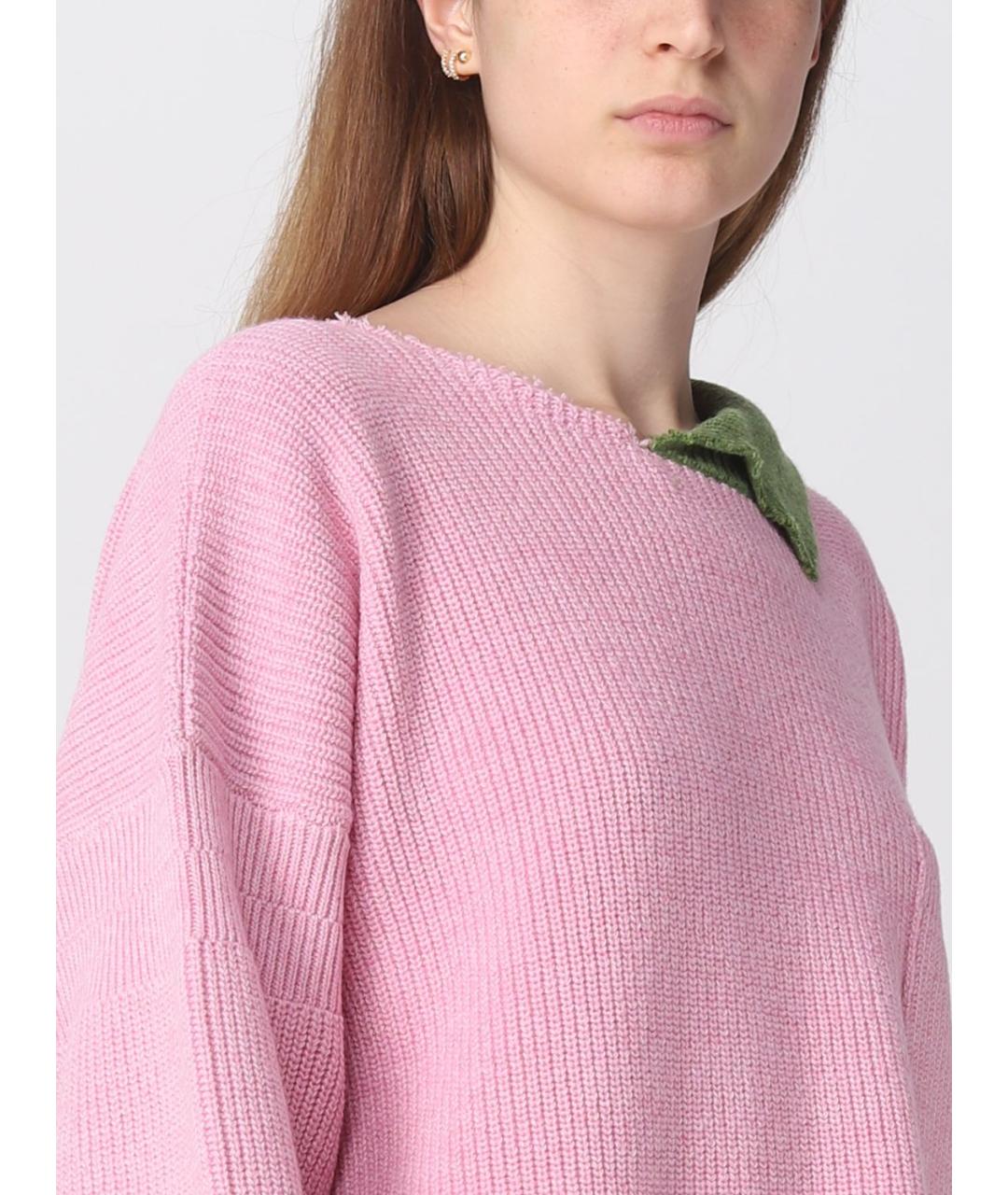 MARNI Розовое шерстяное повседневное платье, фото 6
