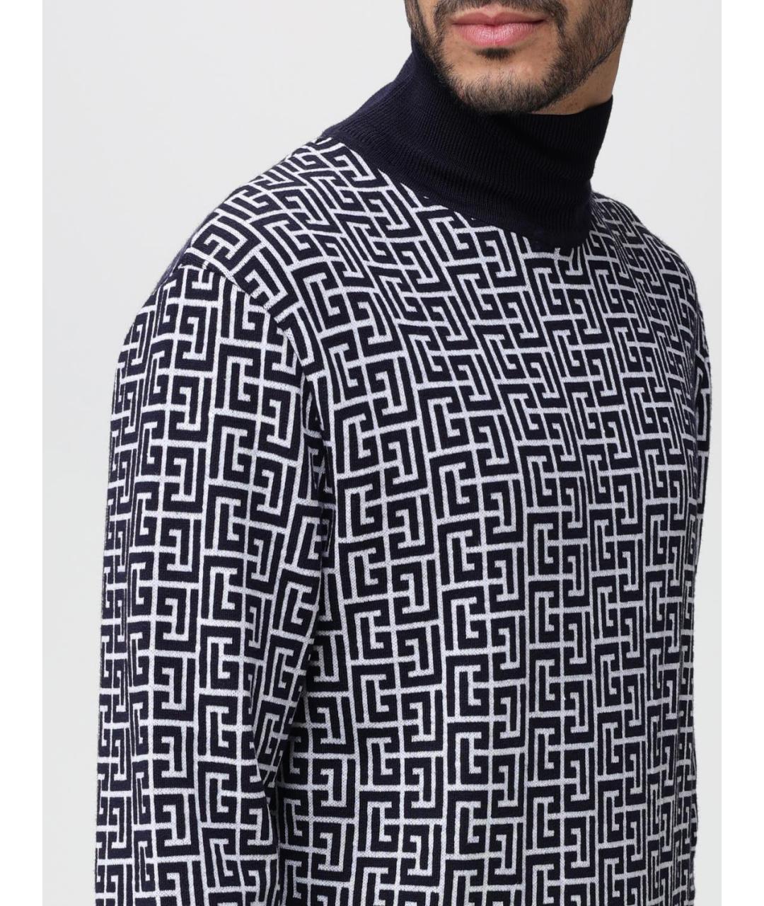 BALMAIN Синий шерстяной джемпер / свитер, фото 6