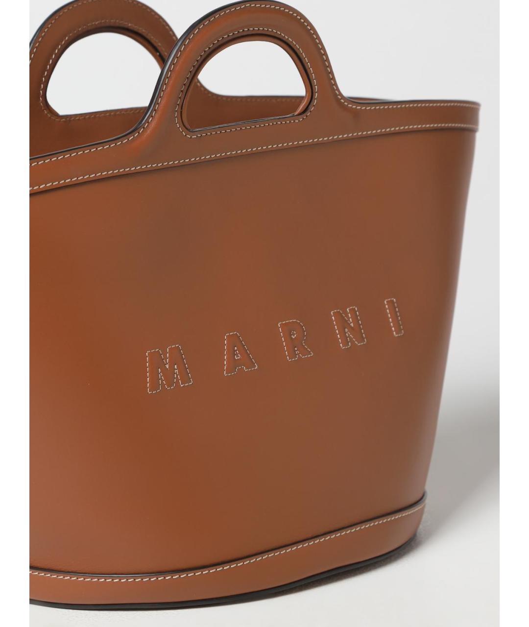 MARNI Коричневая кожаная сумка тоут, фото 3