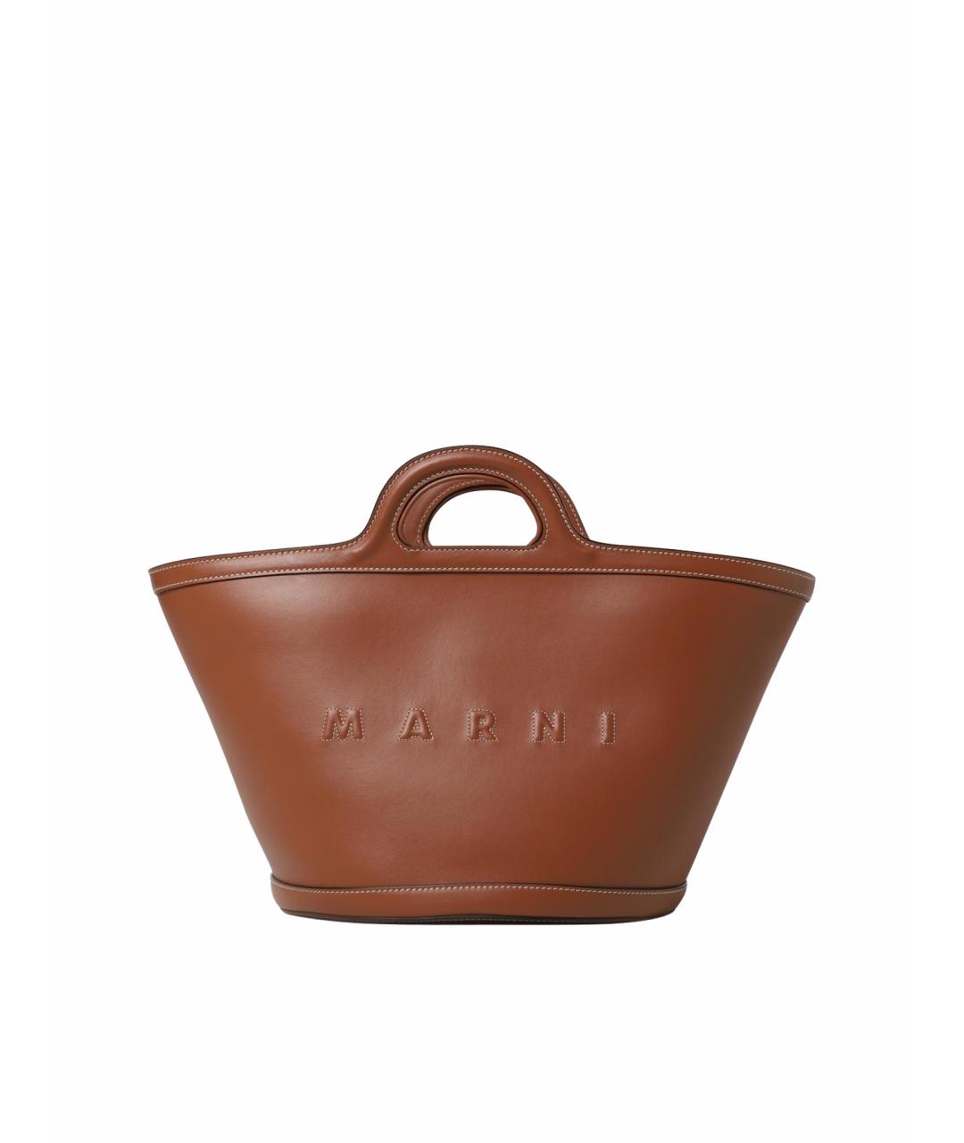MARNI Коричневая кожаная сумка тоут, фото 1