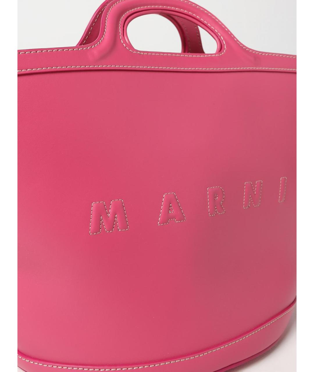 MARNI Фуксия кожаная сумка тоут, фото 3