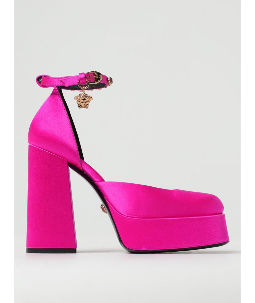VERSACE Фуксия текстильные туфли, фото 5
