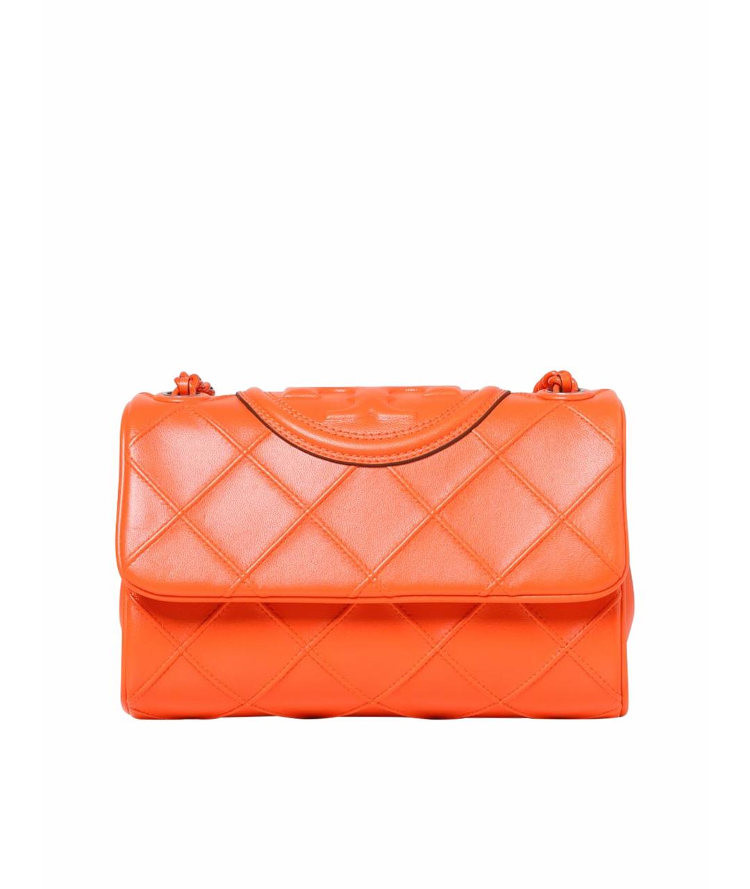 TORY BURCH Оранжевая кожаная сумка через плечо, фото 1