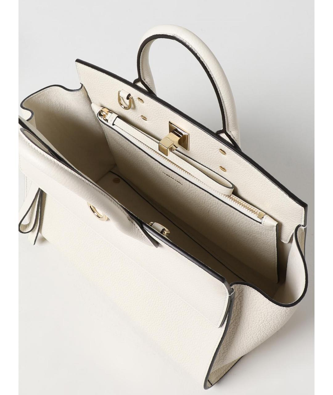 FERRAGAMO Белая кожаная сумка тоут, фото 4