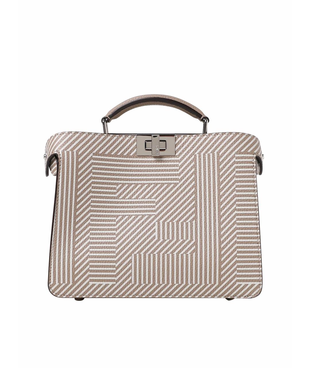 FENDI Бежевая кожаная сумка тоут, фото 1