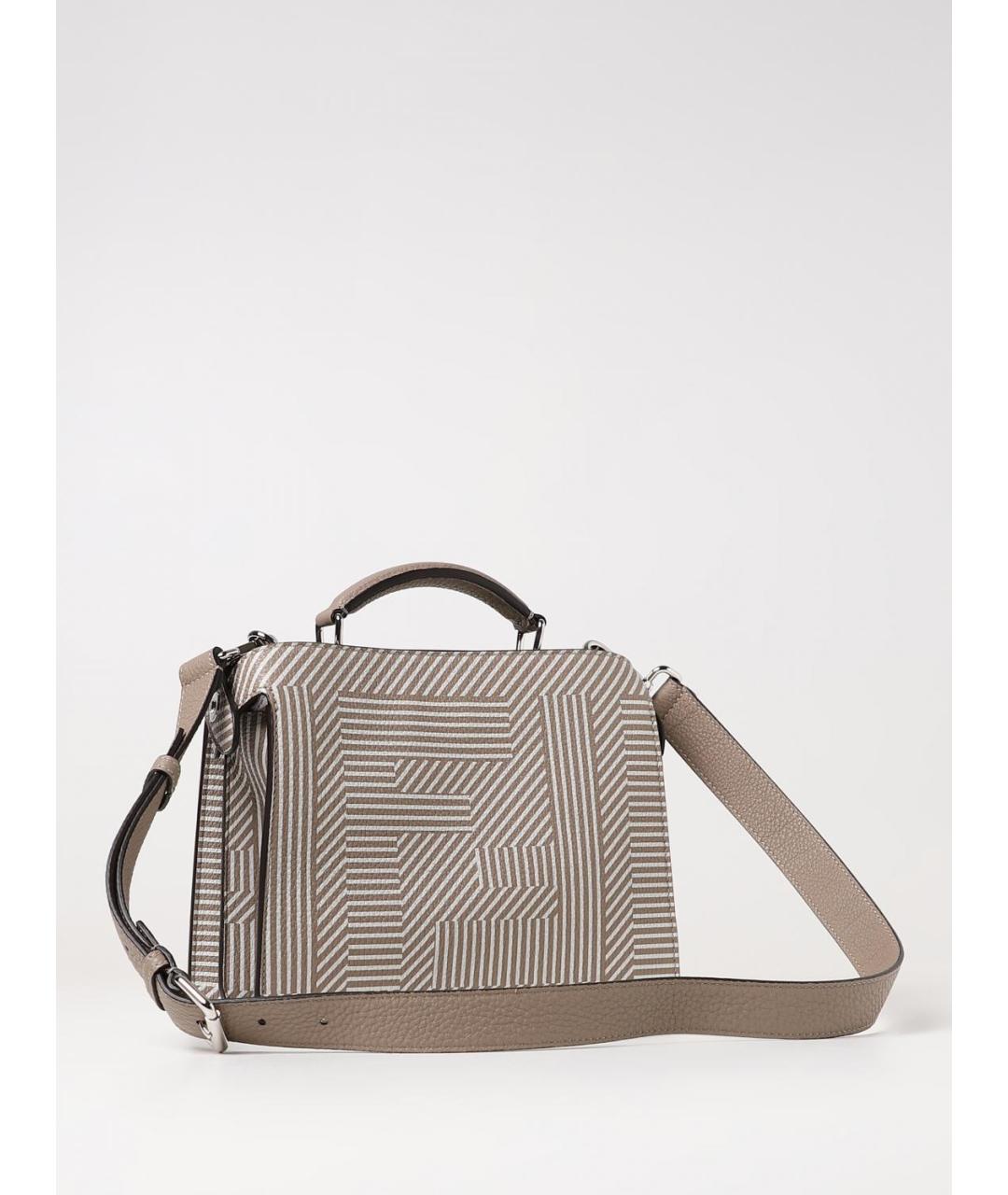 FENDI Бежевая кожаная сумка тоут, фото 3