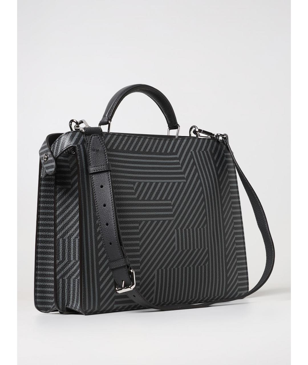 FENDI Серая кожаная сумка тоут, фото 3