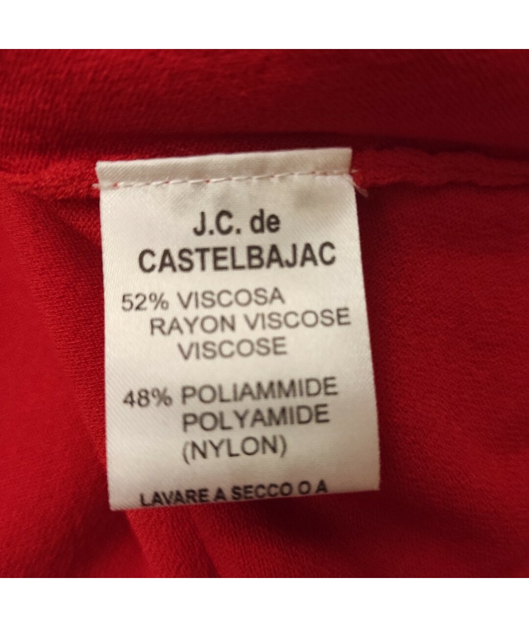 JC DE CASTELBAJAC Красная вискозная футболка, фото 7