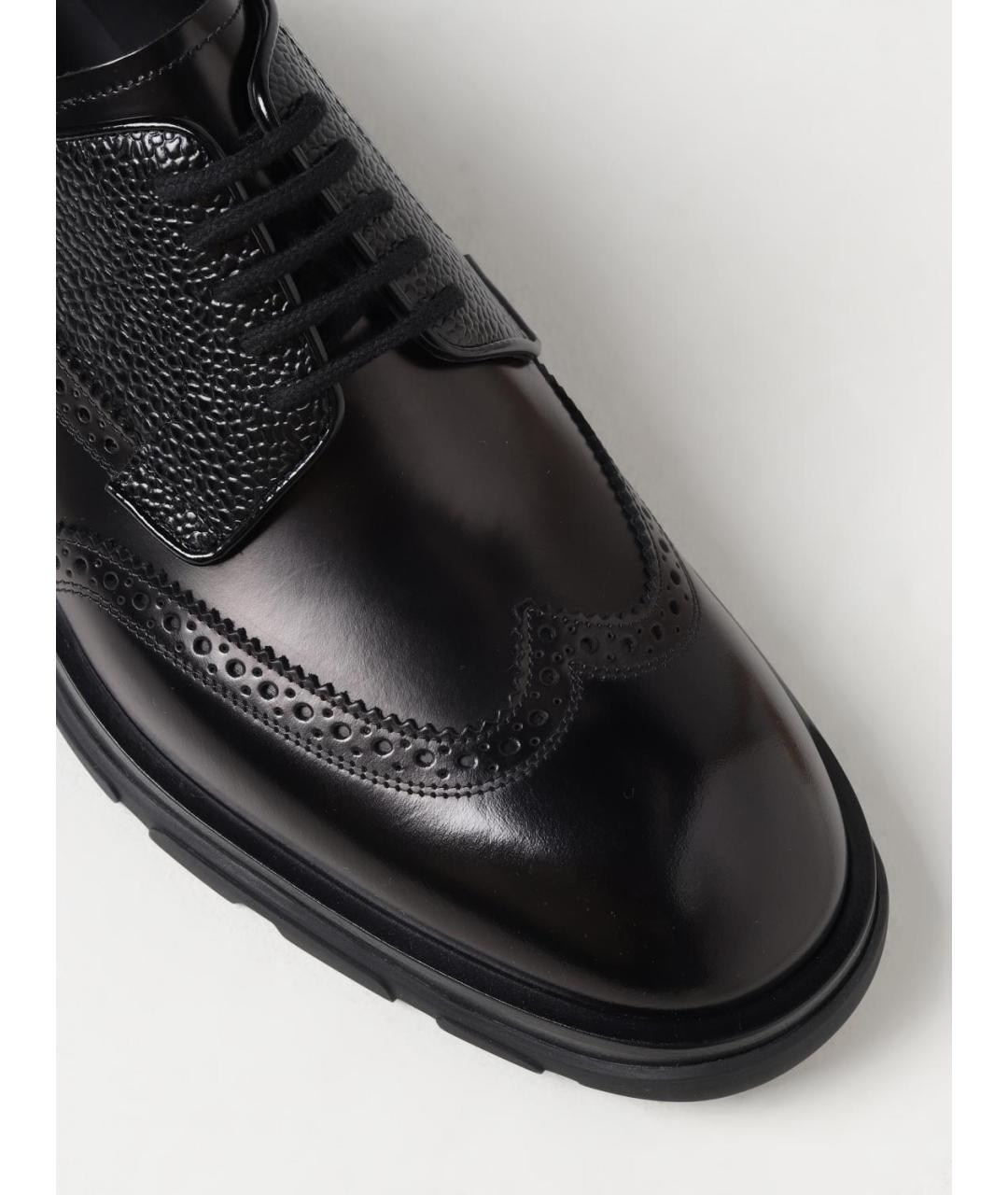ALEXANDER MCQUEEN Черные кожаные туфли, фото 4
