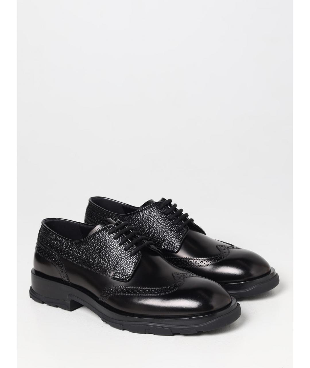 ALEXANDER MCQUEEN Черные кожаные туфли, фото 2