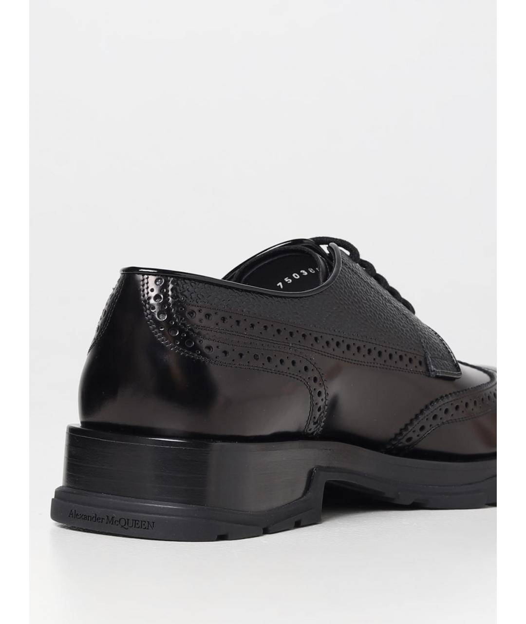 ALEXANDER MCQUEEN Черные кожаные туфли, фото 3