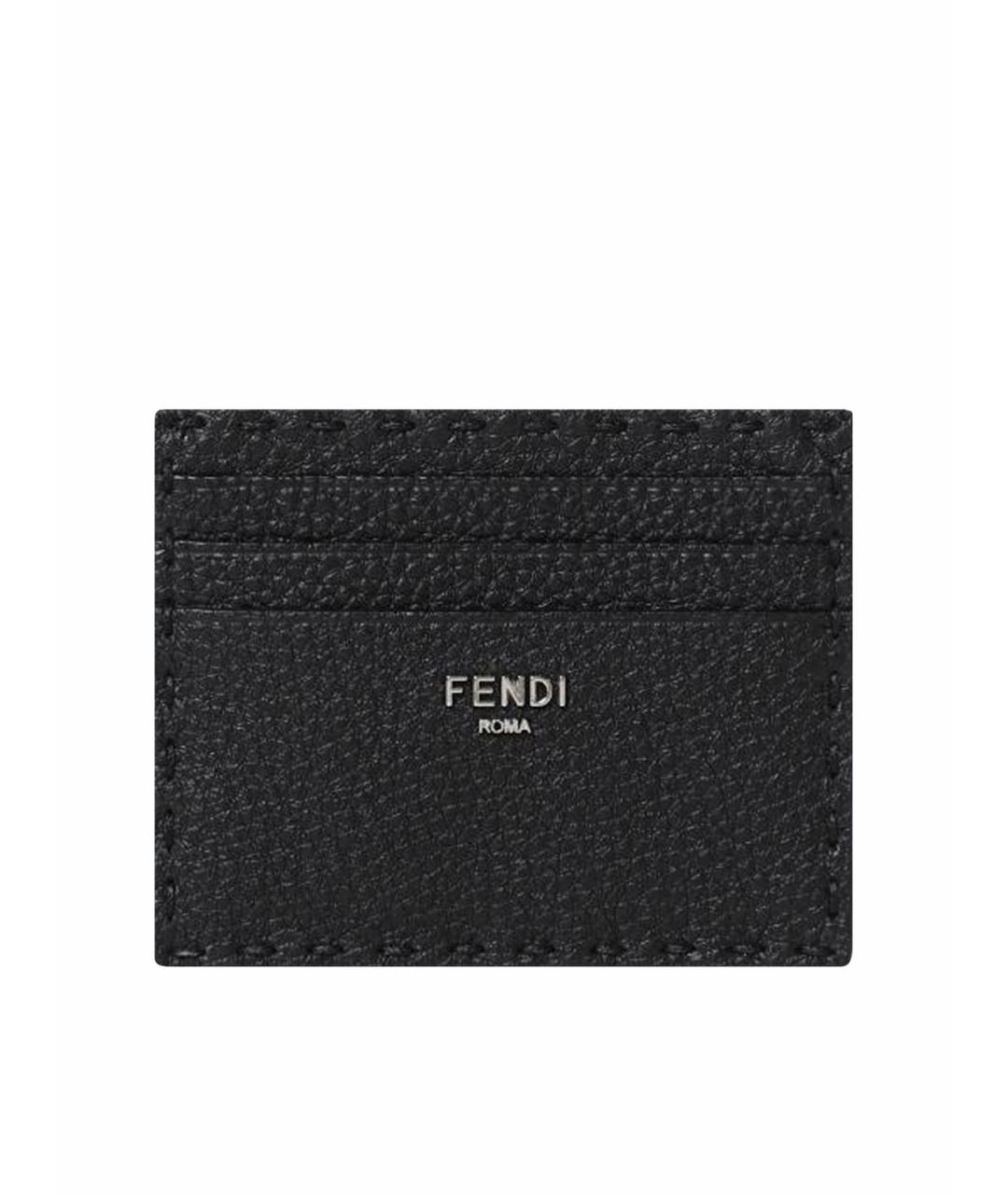 FENDI Черный кожаный кардхолдер, фото 1