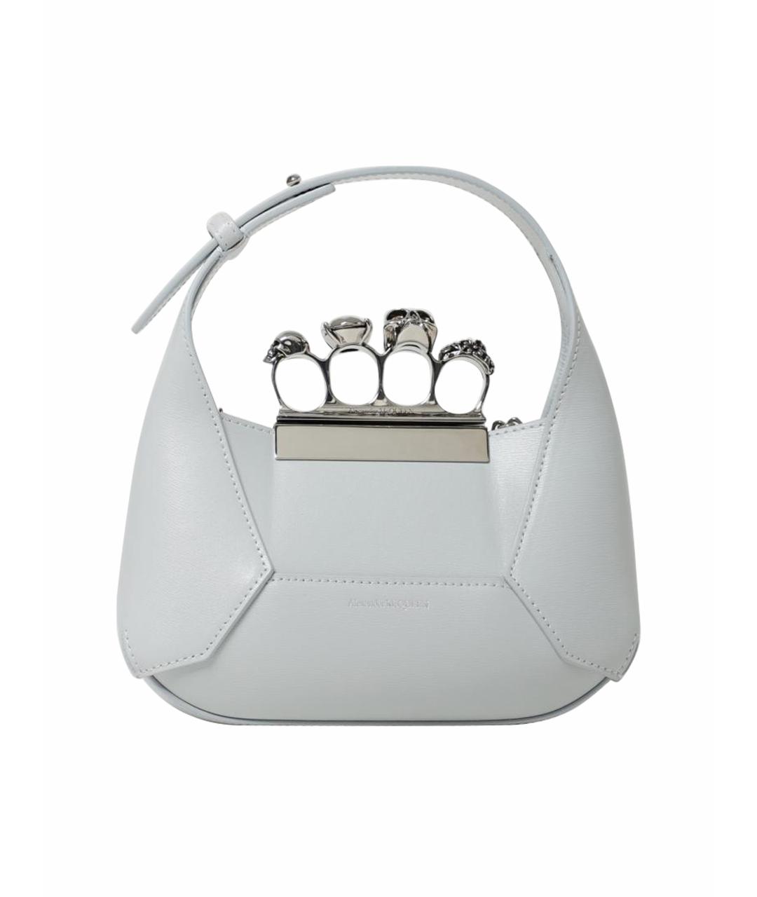 ALEXANDER MCQUEEN Серая кожаная сумка с короткими ручками, фото 1