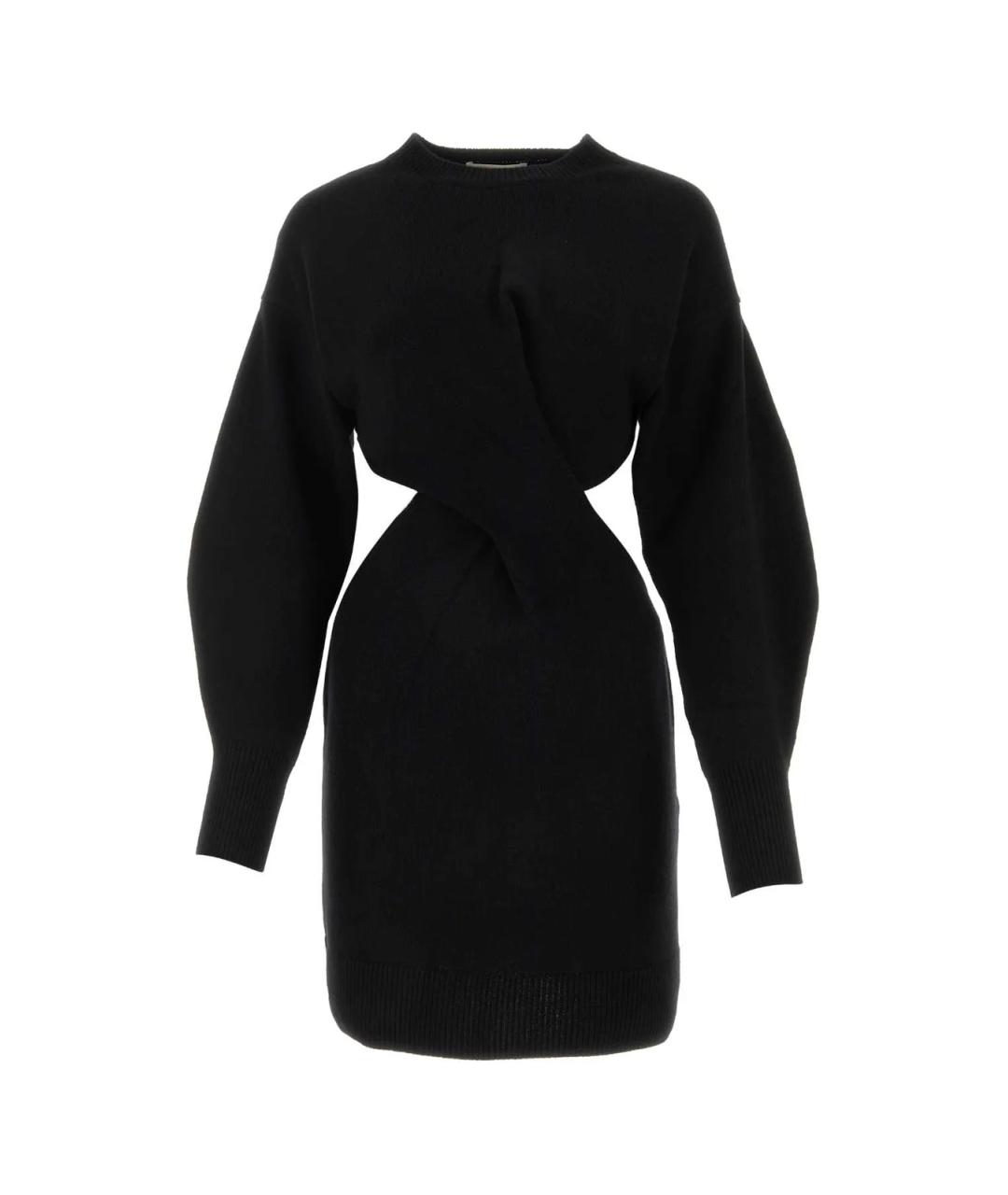ALEXANDER MCQUEEN Черное шерстяное платье, фото 1