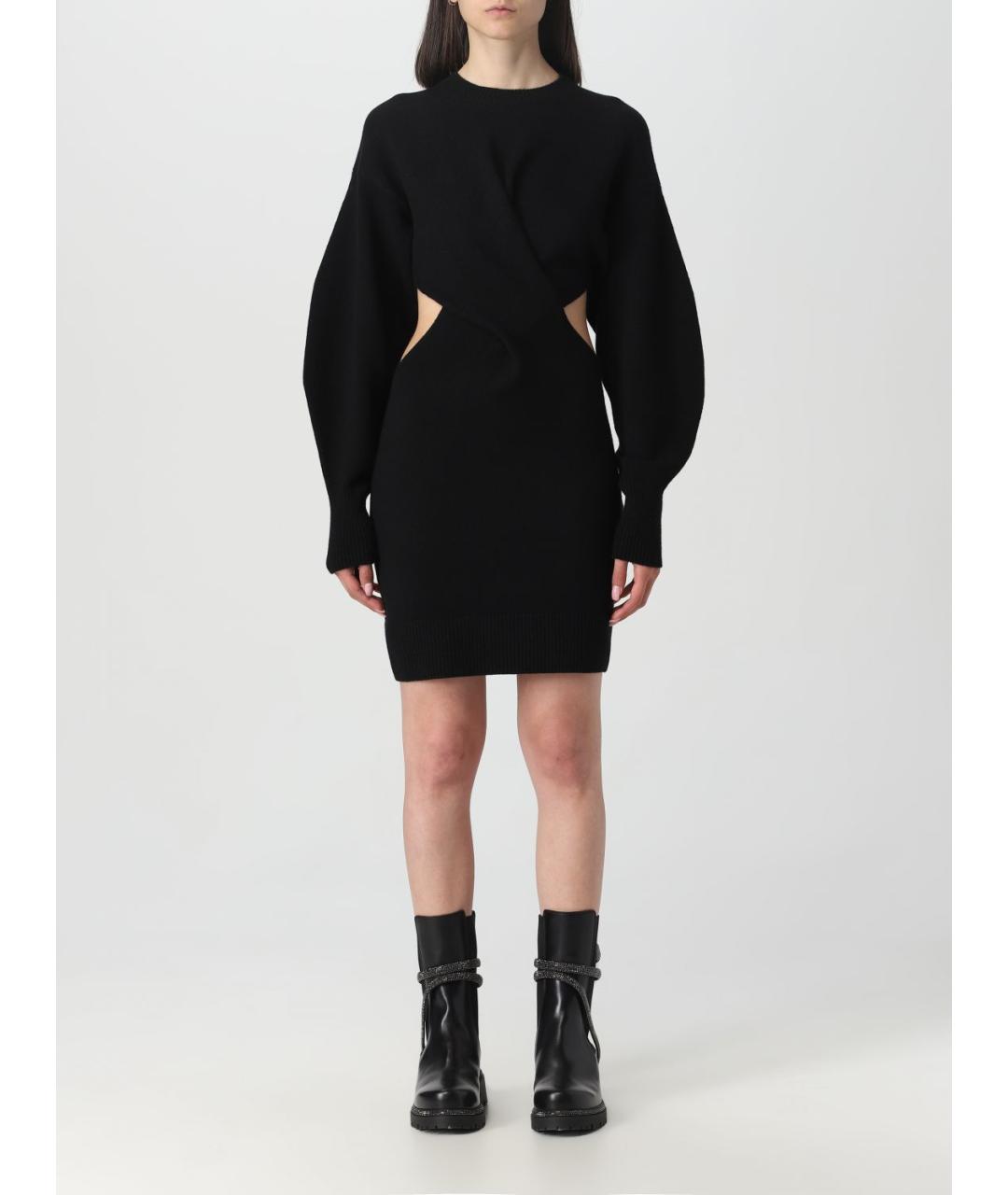 ALEXANDER MCQUEEN Черное шерстяное платье, фото 2