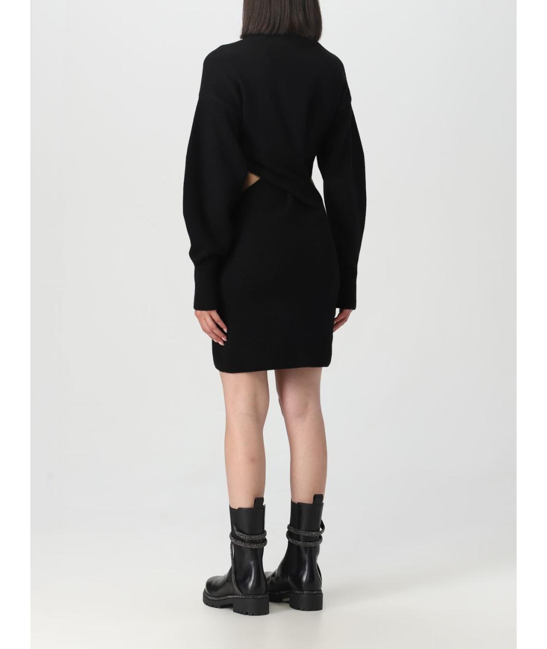 ALEXANDER MCQUEEN Черное шерстяное платье, фото 3