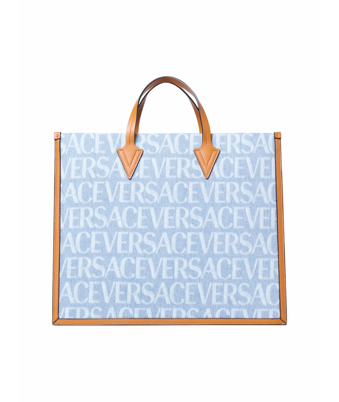 VERSACE Голубая деним сумка тоут, фото 1