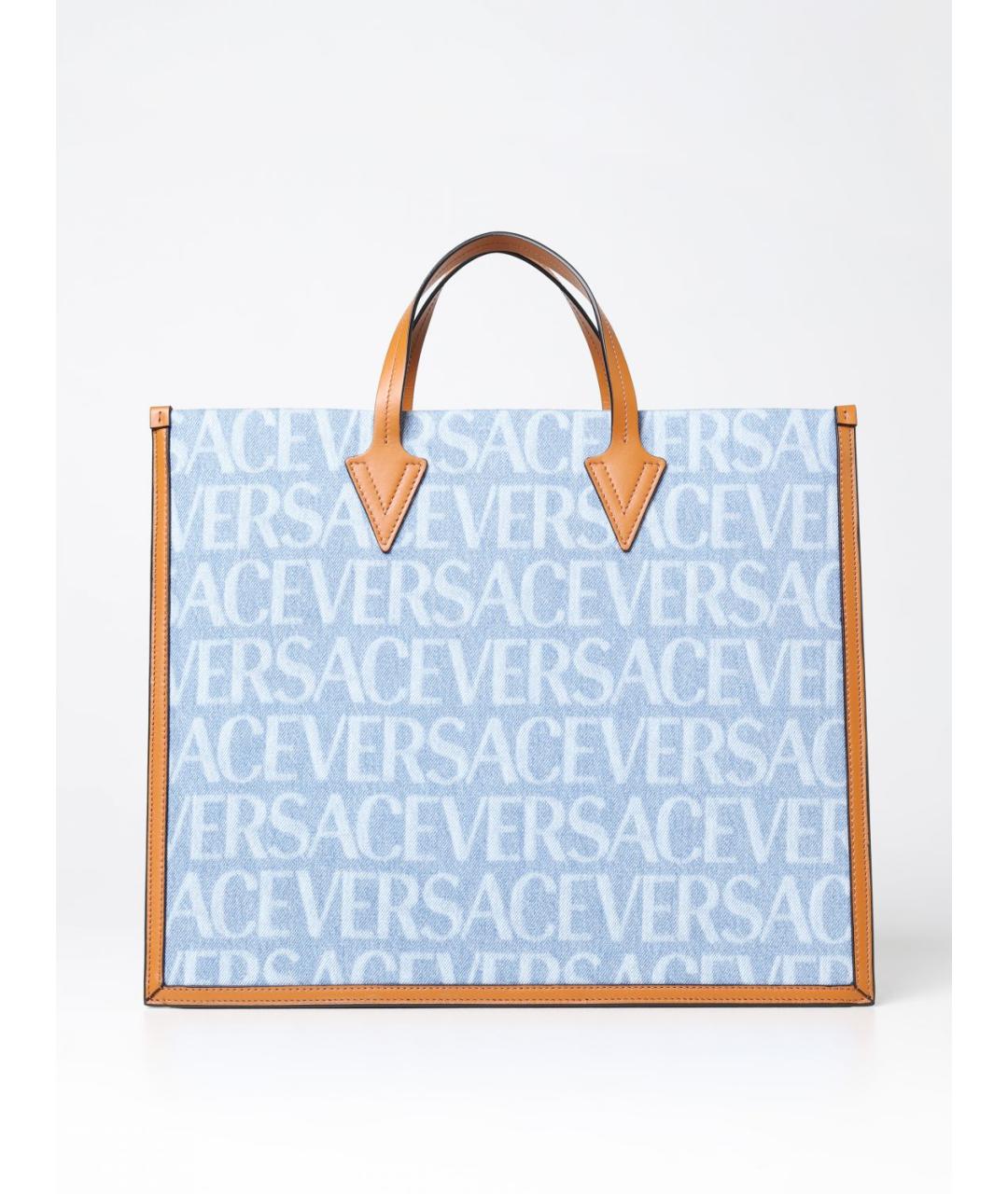 VERSACE Голубая деним сумка тоут, фото 5