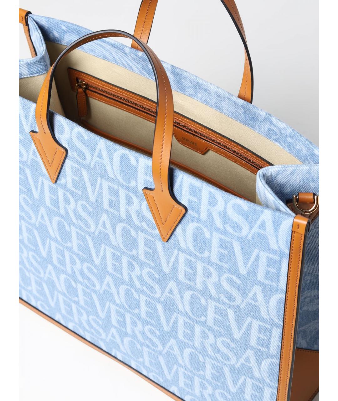 VERSACE Голубая деним сумка тоут, фото 4