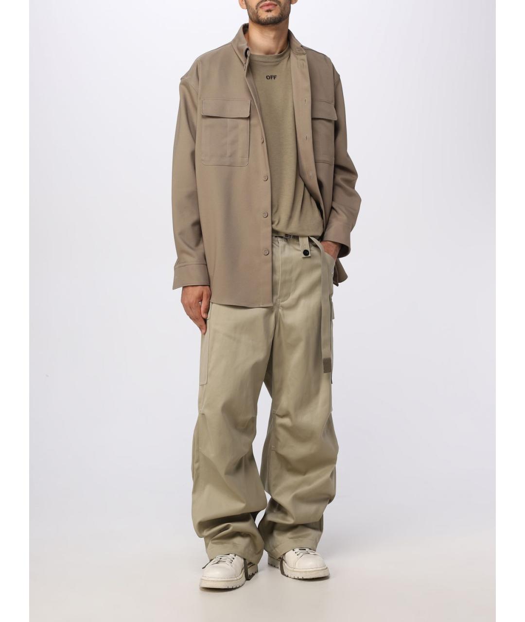 OFF-WHITE Бежевая кэжуал рубашка, фото 3