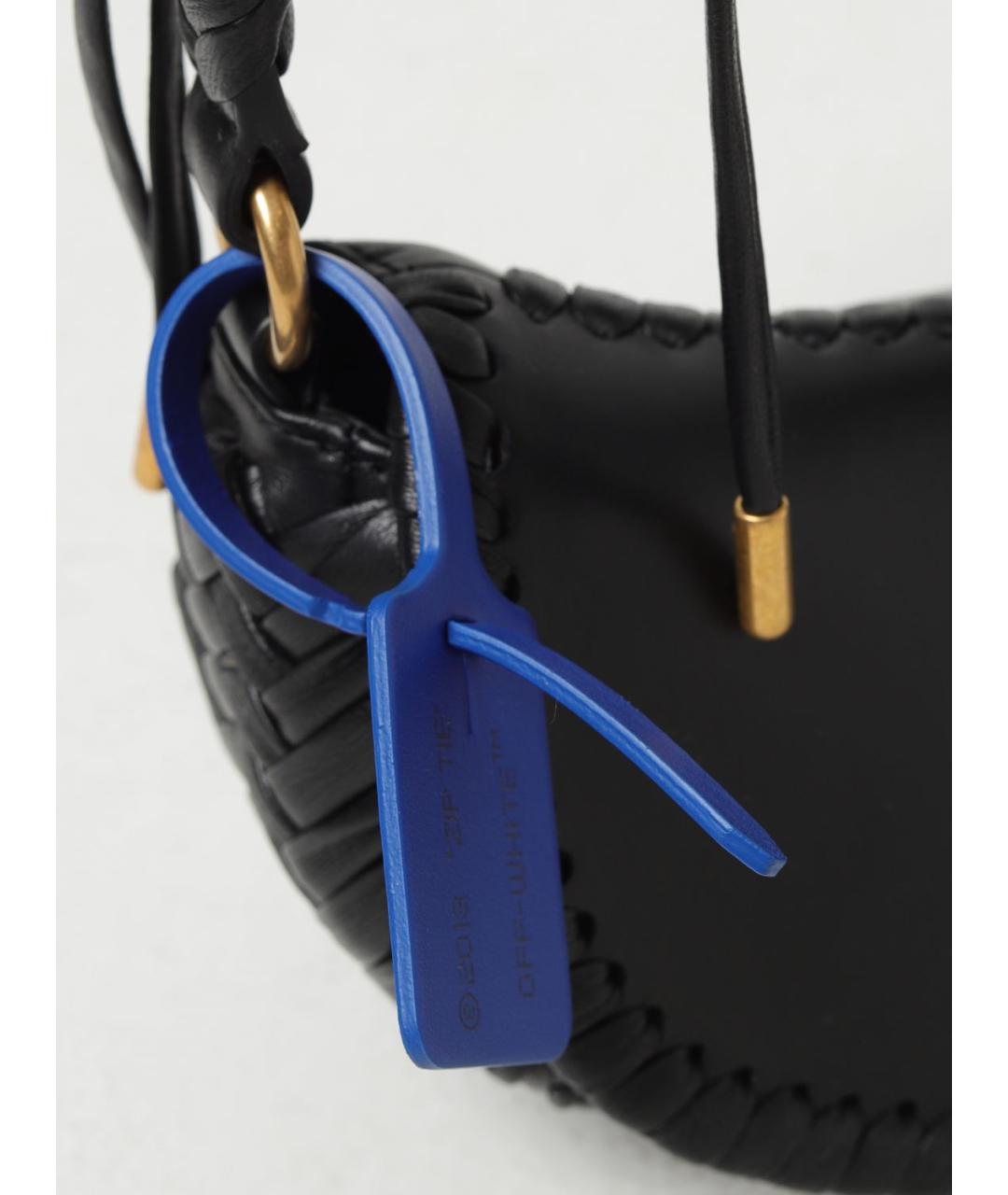 OFF-WHITE Черная кожаная сумка через плечо, фото 3