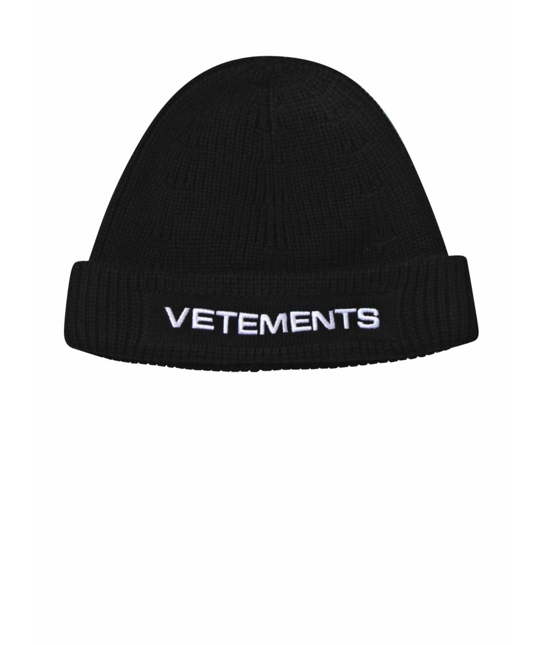 VETEMENTS Черная шерстяная шапка, фото 1
