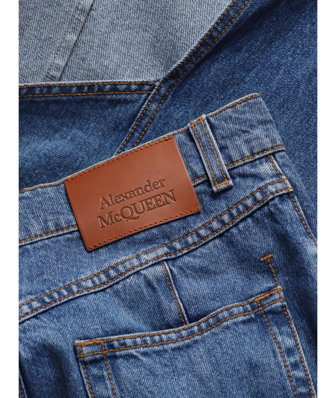 ALEXANDER MCQUEEN Синяя хлопковая юбка миди, фото 7