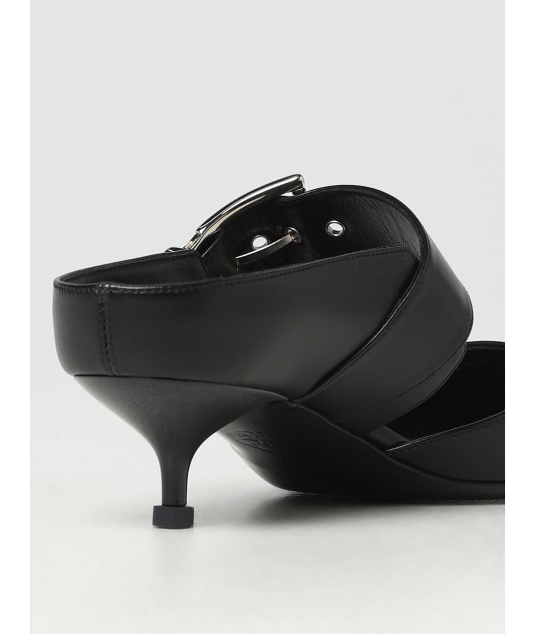 ALEXANDER MCQUEEN Черные кожаные мюли, фото 3