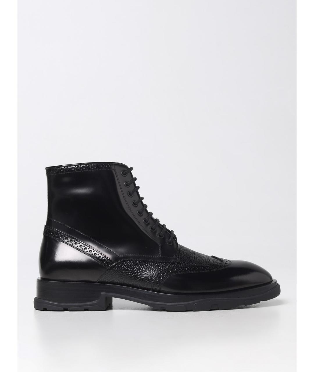 ALEXANDER MCQUEEN Черные кожаные высокие ботинки, фото 5