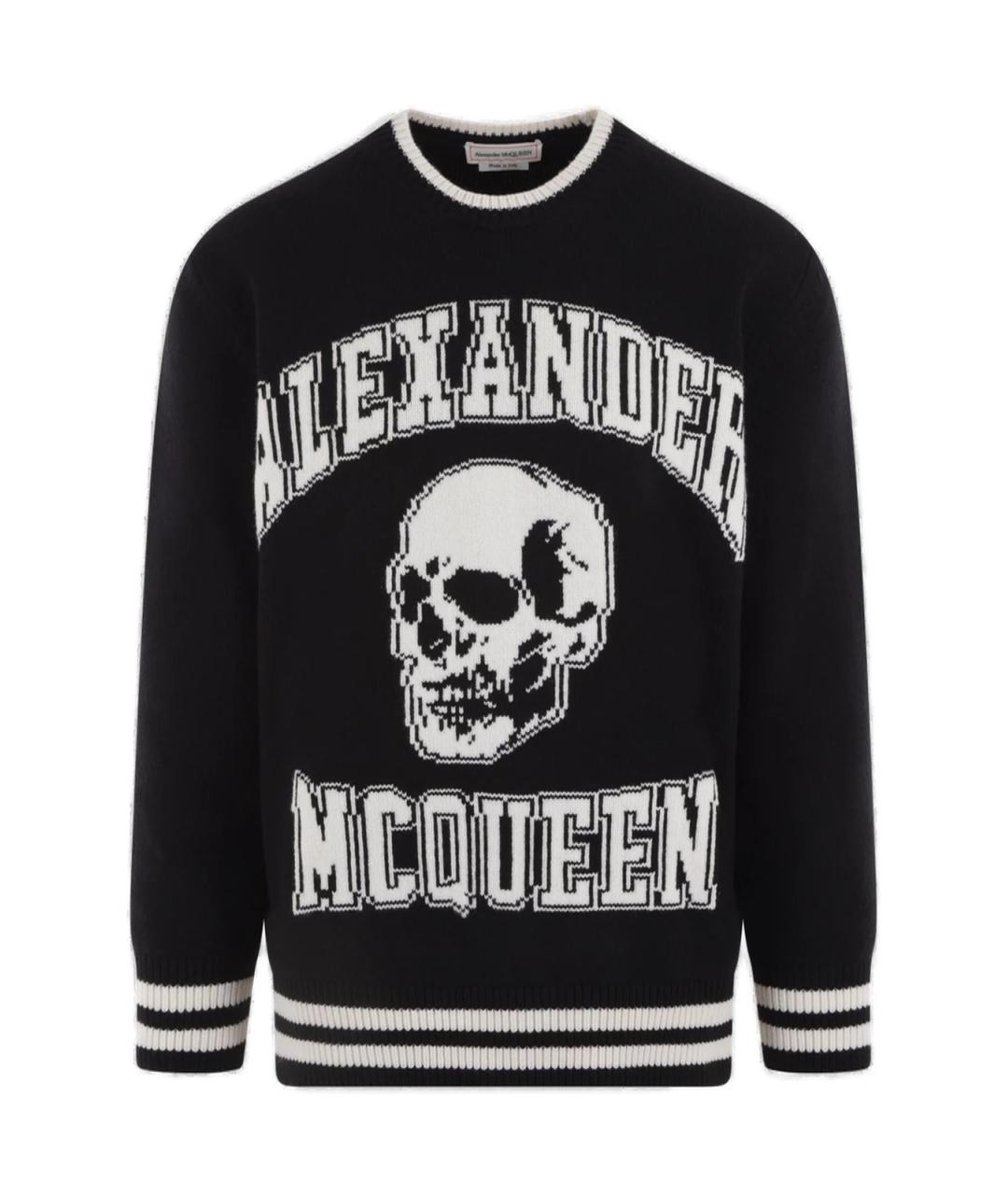 ALEXANDER MCQUEEN Черный шерстяной джемпер / свитер, фото 1