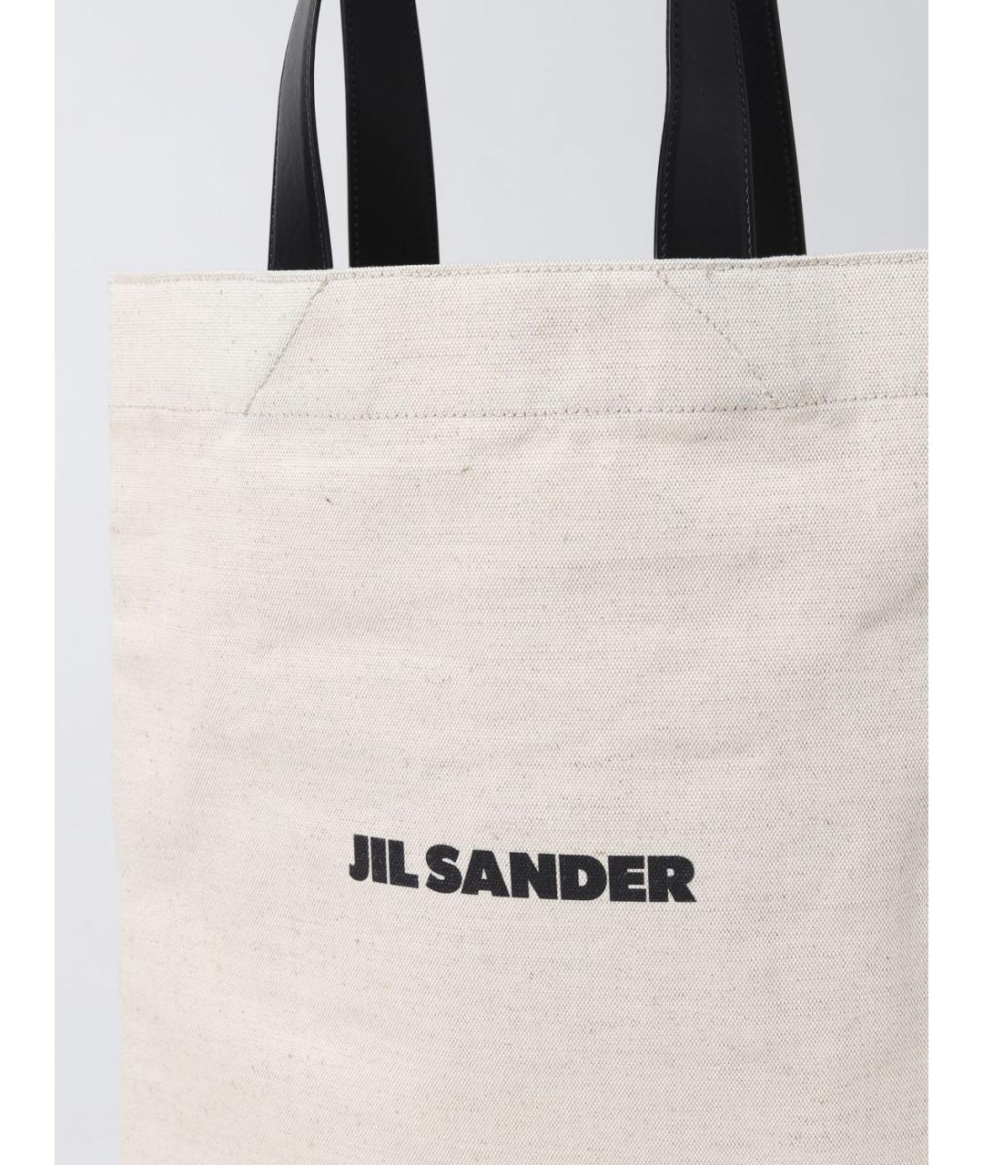 JIL SANDER Бежевая хлопковая сумка тоут, фото 3