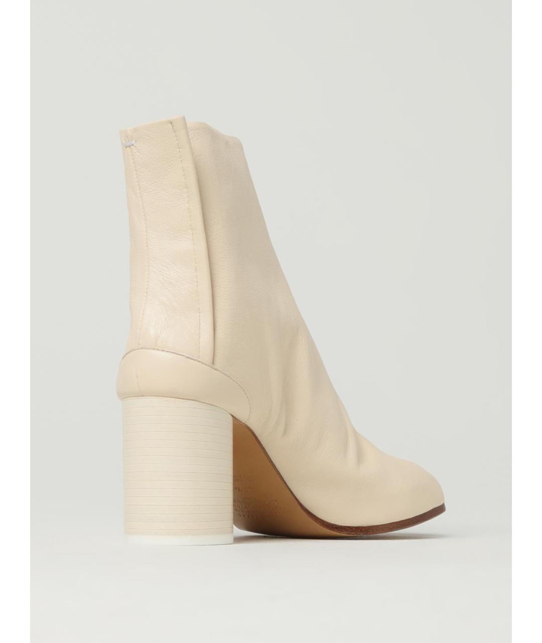 MAISON MARGIELA Бежевые кожаные ботильоны, фото 3