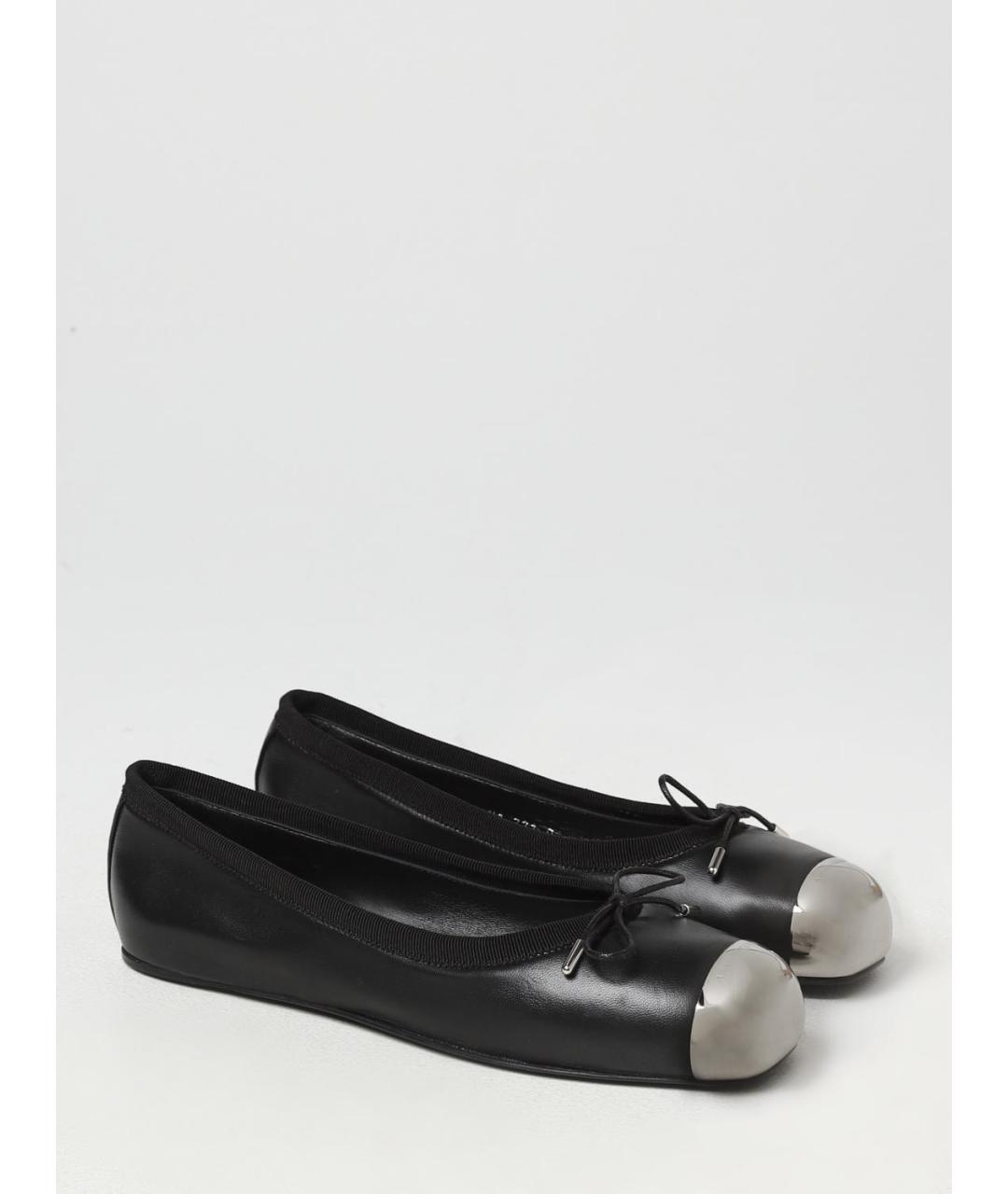 ALEXANDER MCQUEEN Черные кожаные балетки, фото 2
