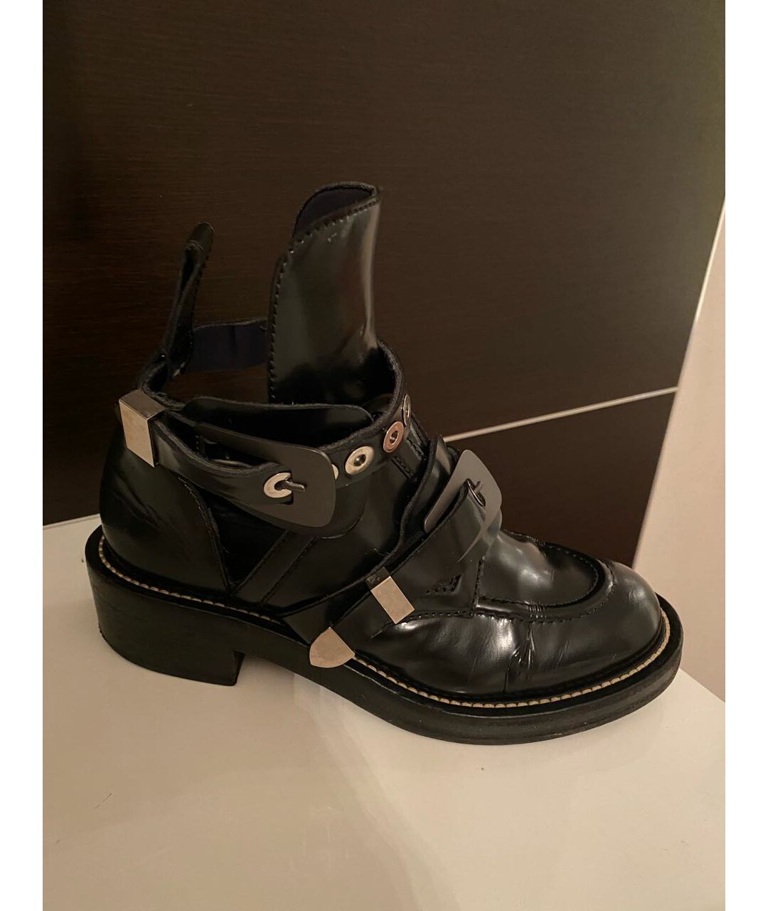 BALENCIAGA Черные кожаные ботинки, фото 9