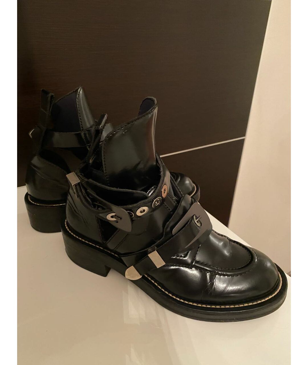 BALENCIAGA Черные кожаные ботинки, фото 6