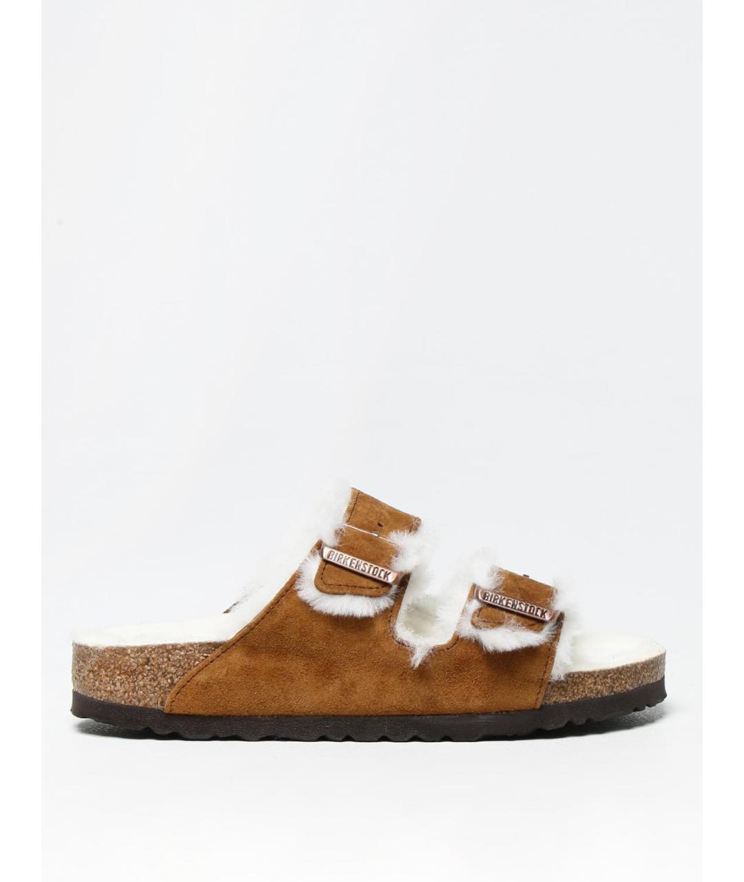 BIRKENSTOCK Коричневые кожаные шлепанцы, фото 4
