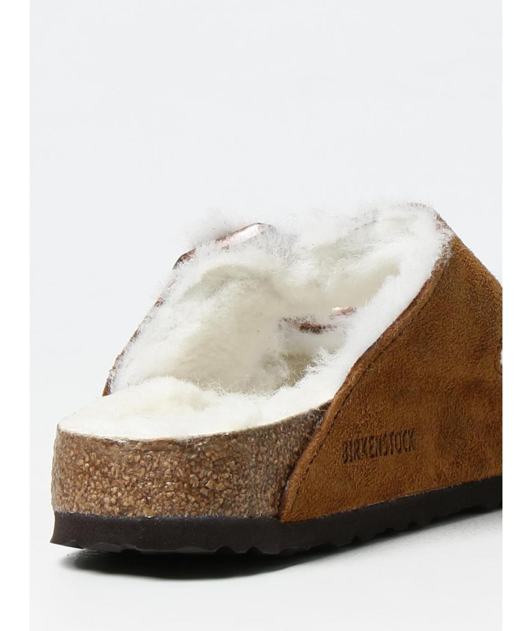 BIRKENSTOCK Коричневые кожаные шлепанцы, фото 3