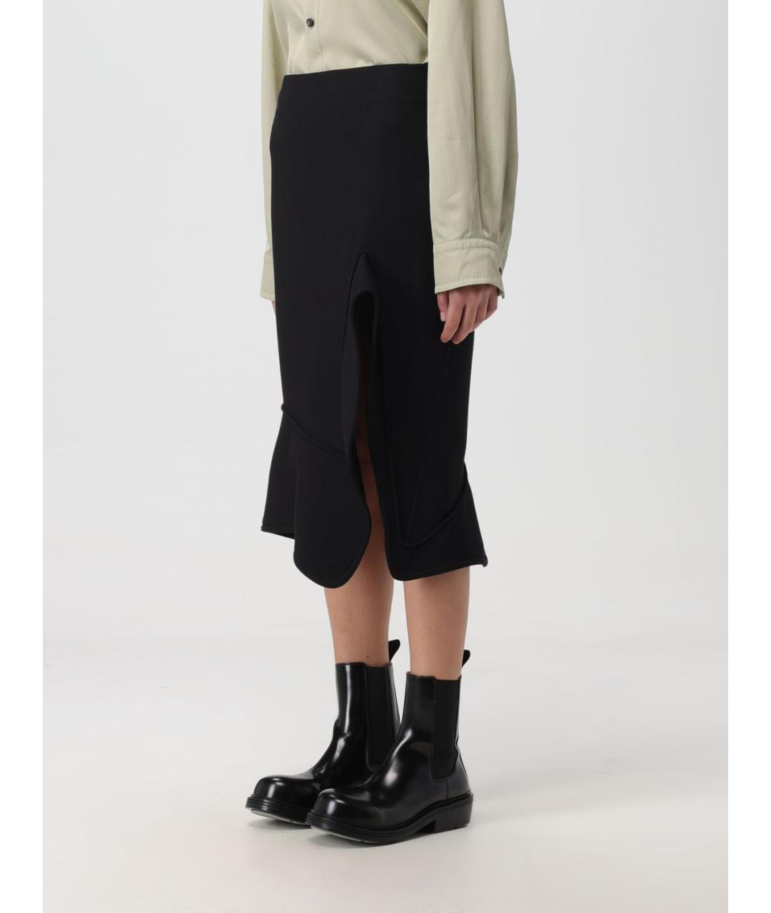 BOTTEGA VENETA Черная юбка миди, фото 4