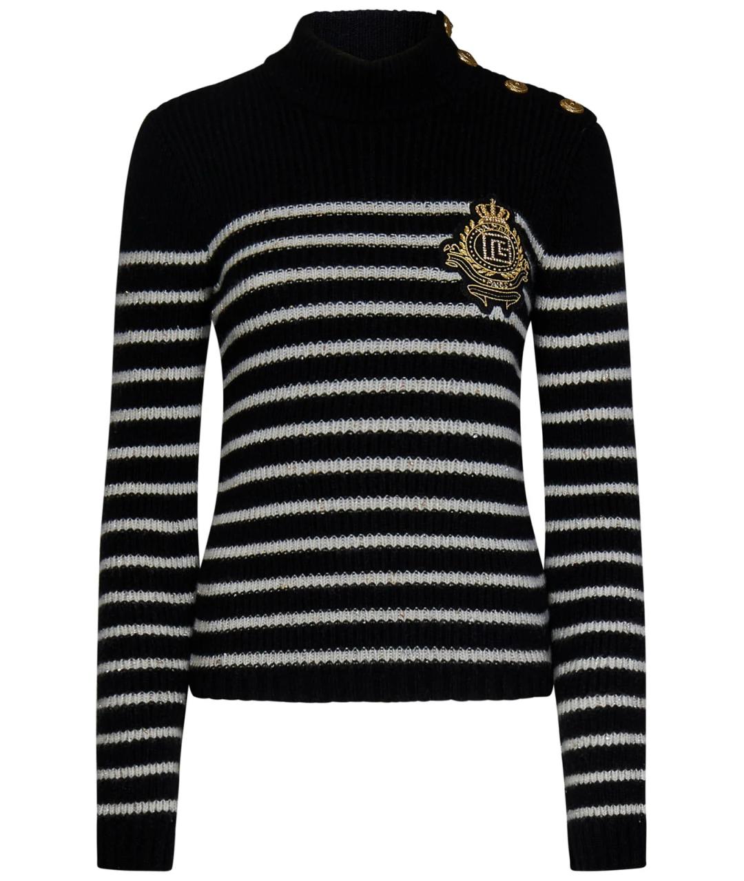 BALMAIN Черный кашемировый джемпер / свитер, фото 1