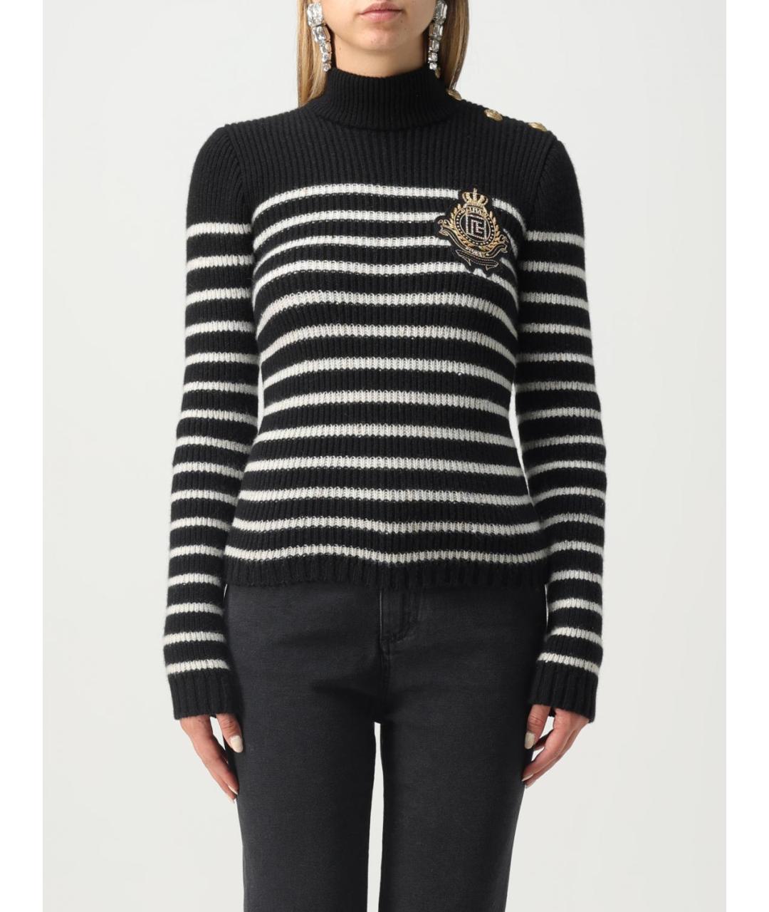 BALMAIN Черный кашемировый джемпер / свитер, фото 2