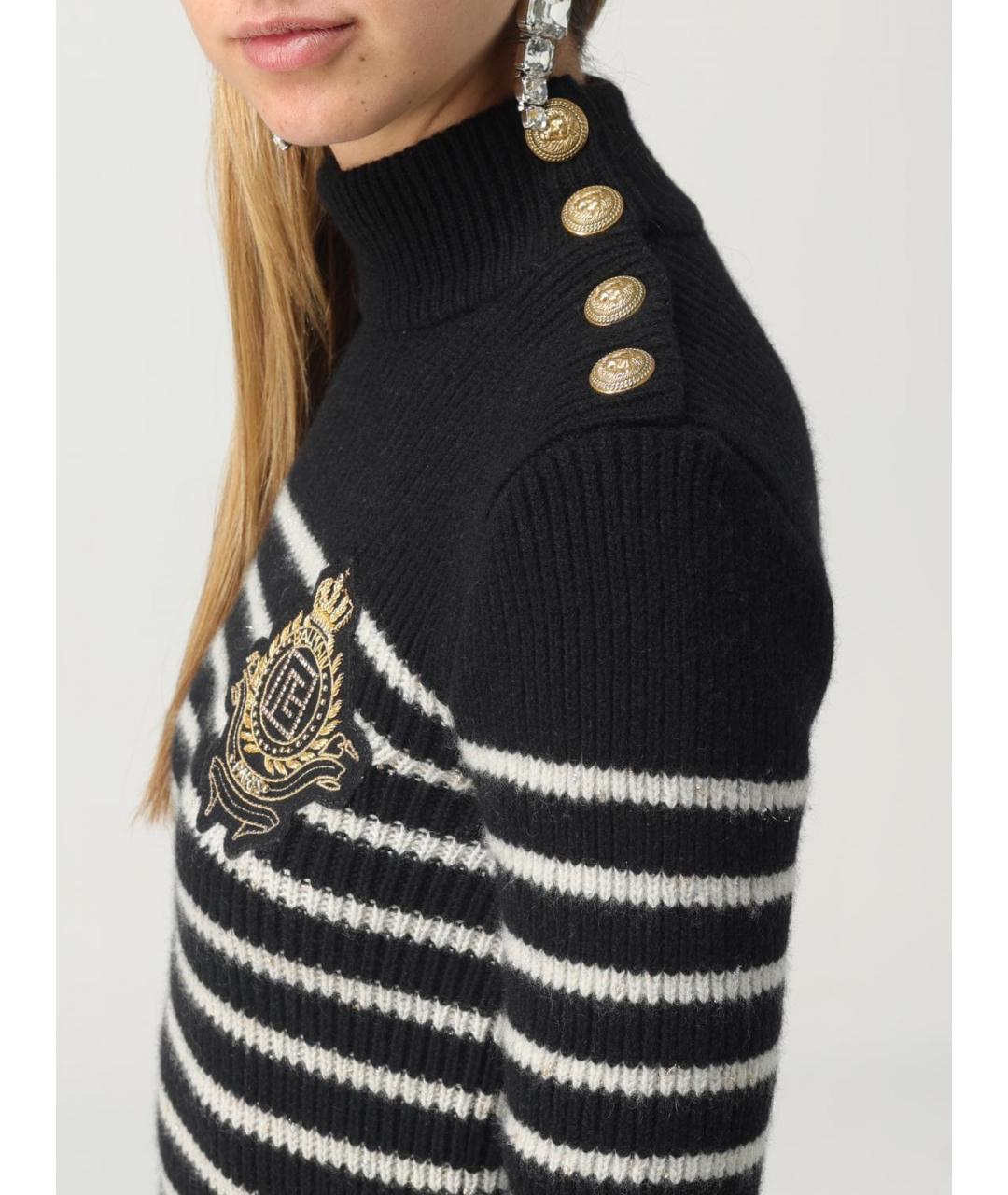 BALMAIN Черный кашемировый джемпер / свитер, фото 6