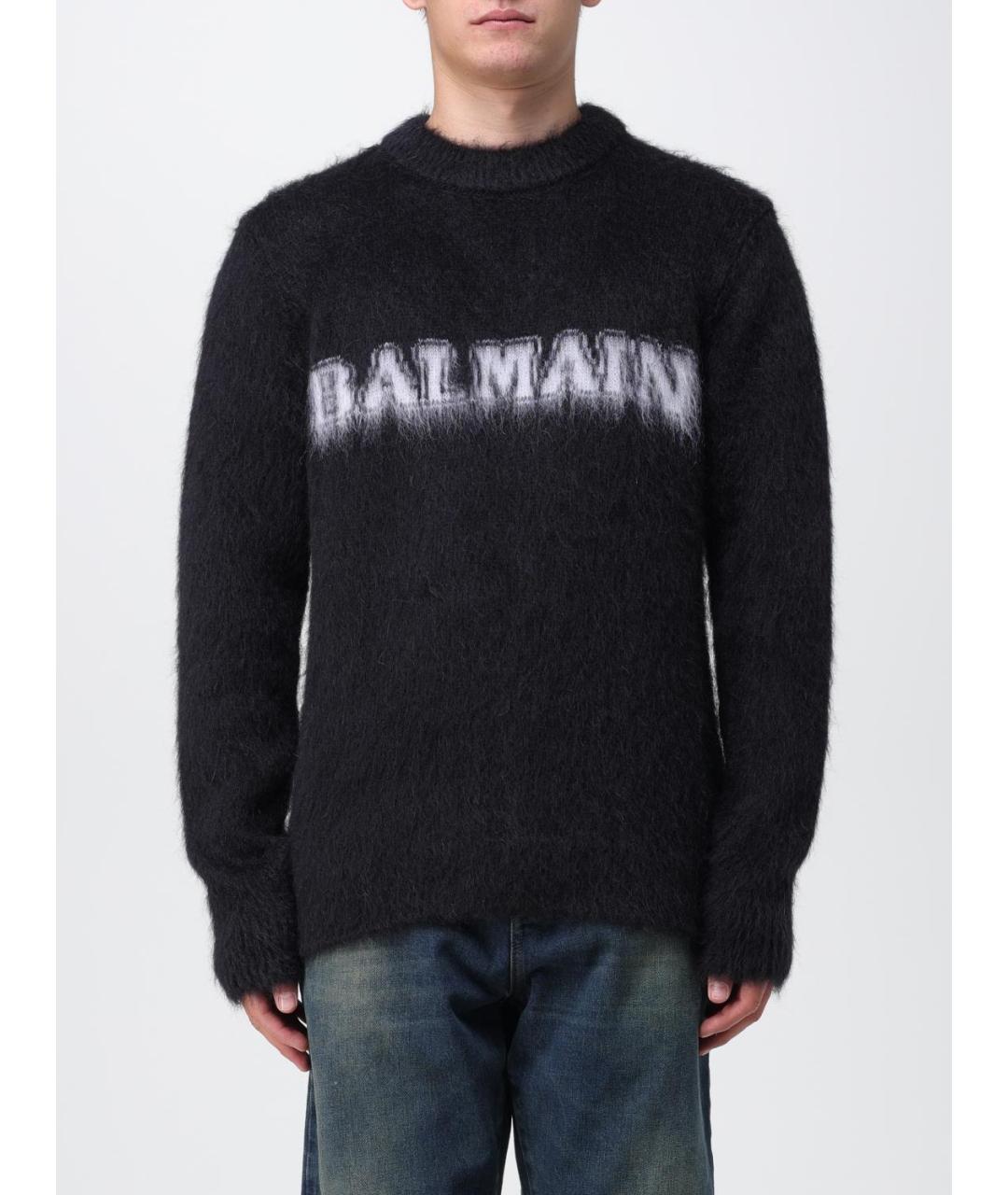 BALMAIN Черный шерстяной джемпер / свитер, фото 2