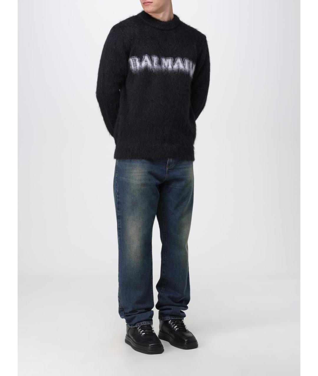 BALMAIN Черный шерстяной джемпер / свитер, фото 3