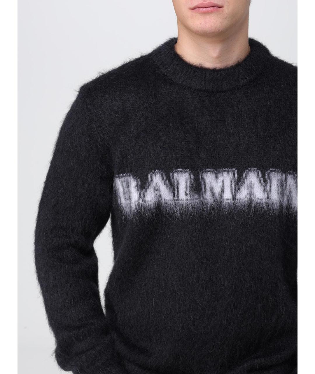 BALMAIN Черный шерстяной джемпер / свитер, фото 6